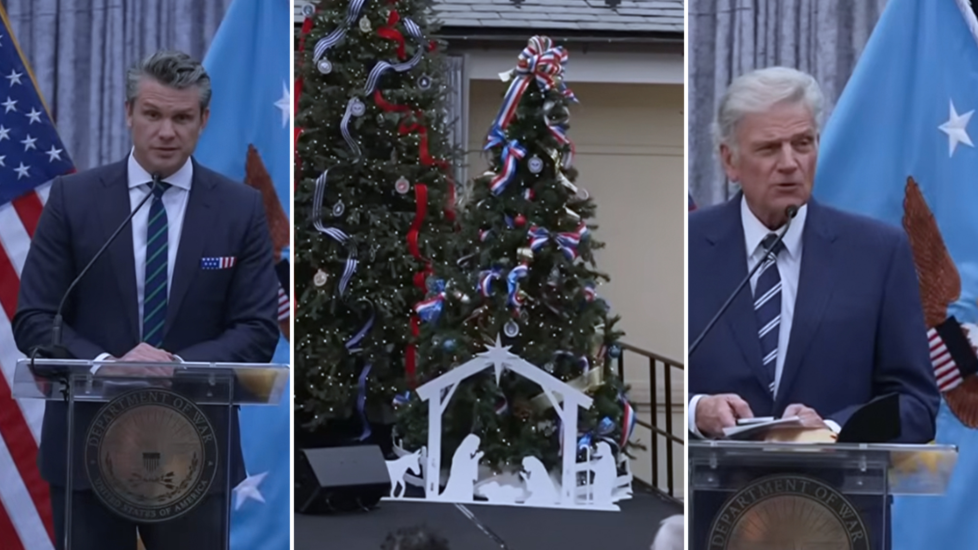 Hegseth and Franklin Graham Preach Gospel at Pentagon Christmas Service: 'Jesus Took Our Shame'