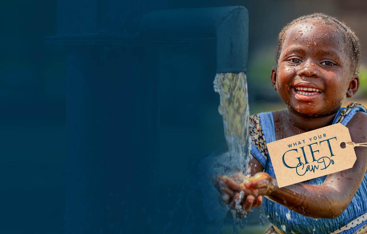 Child with clean water