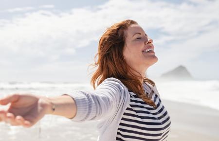 Woman on the coastline