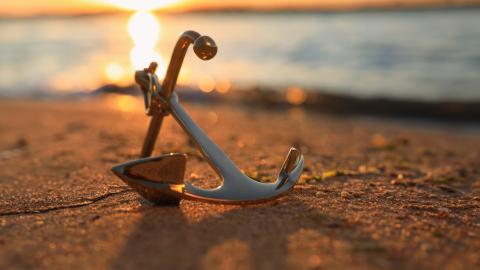 anchor on a beach