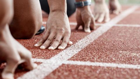 A person set to run a race