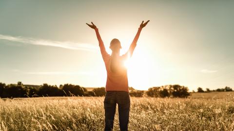 lifting hands to the sun