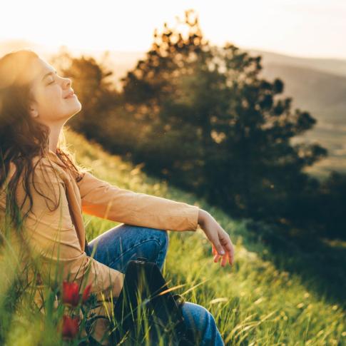 girl in meadow