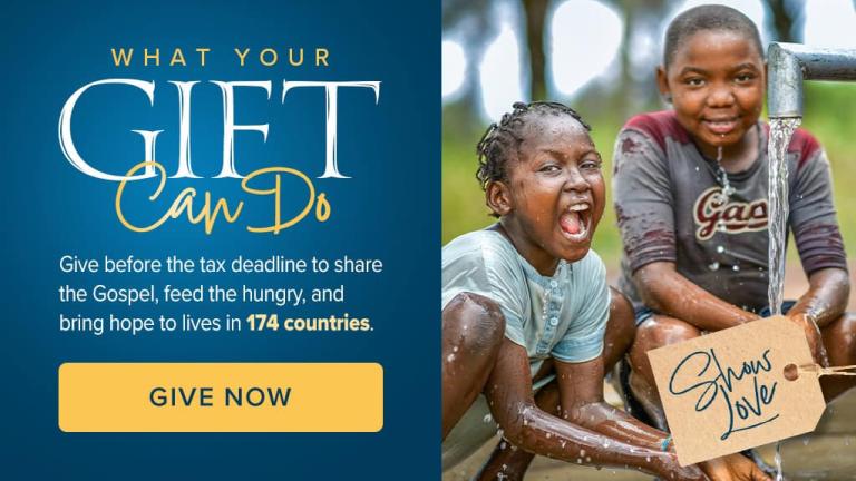 Girl and Boy with Clean Water