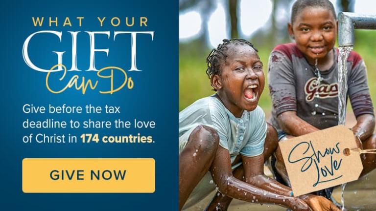 Girl and Boy with Clean Water